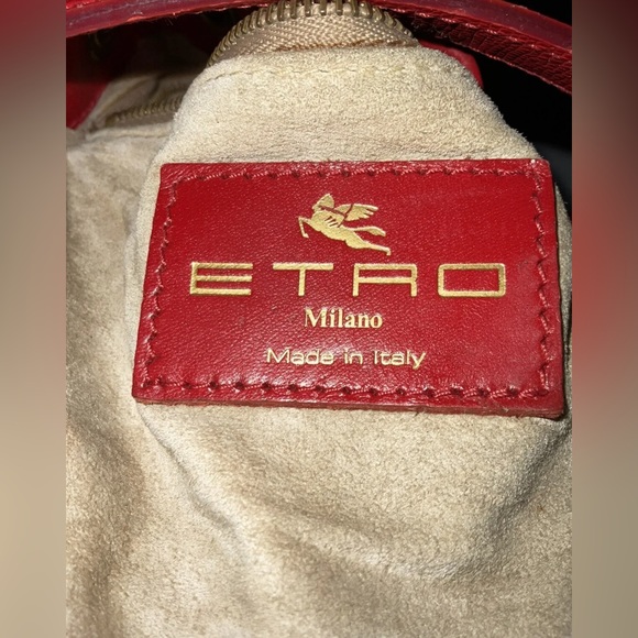 SOLD Etro Milano Mini Red Leather Bucket Drawstrings Crossbody Bag SKU:009 - Picture 16 of 16